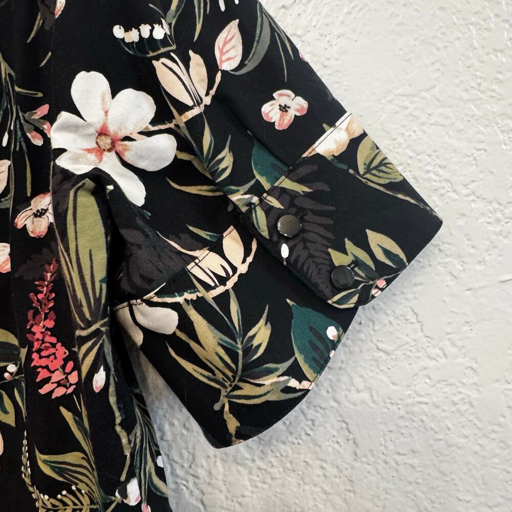 kate spade new york Short Sleeve Black Botanical Mini Dress Lace Trim Size 8 - Picture 7 of 12